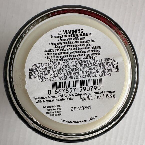 Bath & Body Works Winter Candy Apple Single Wick Candle Unused Seasonal Holiday - Picture 3 of 5